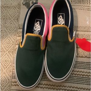 Multi color slip on vans